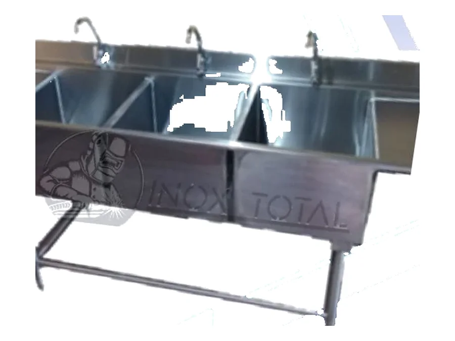 Fregadero de acero inoxidable de varias pocetas