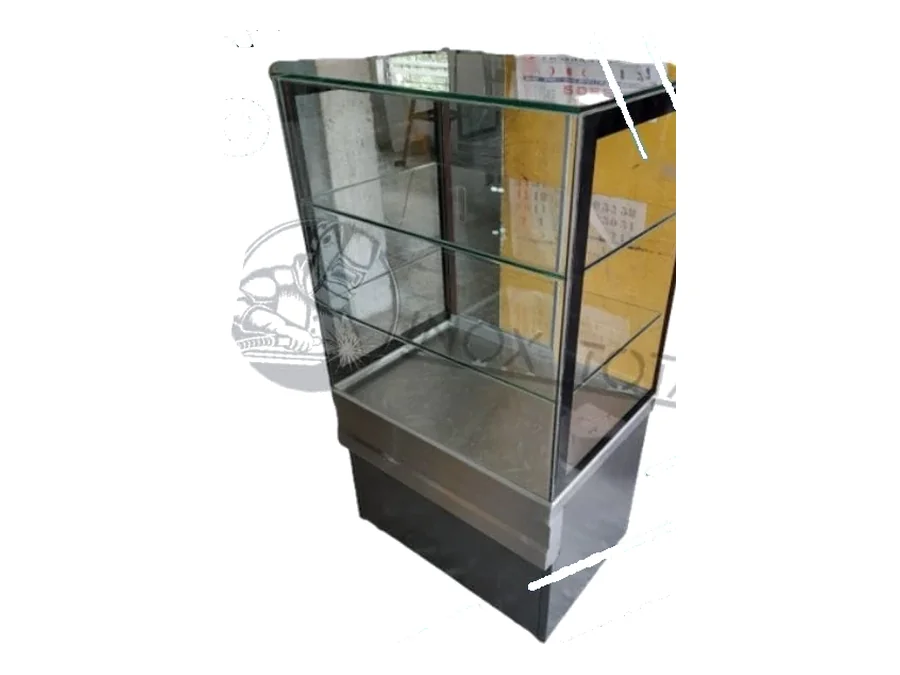 Vitrina seca de vidrio recto en acero inoxidable